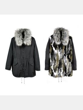 ADRIENNE LANDAU Reversible Faux Fur Coat (1X)